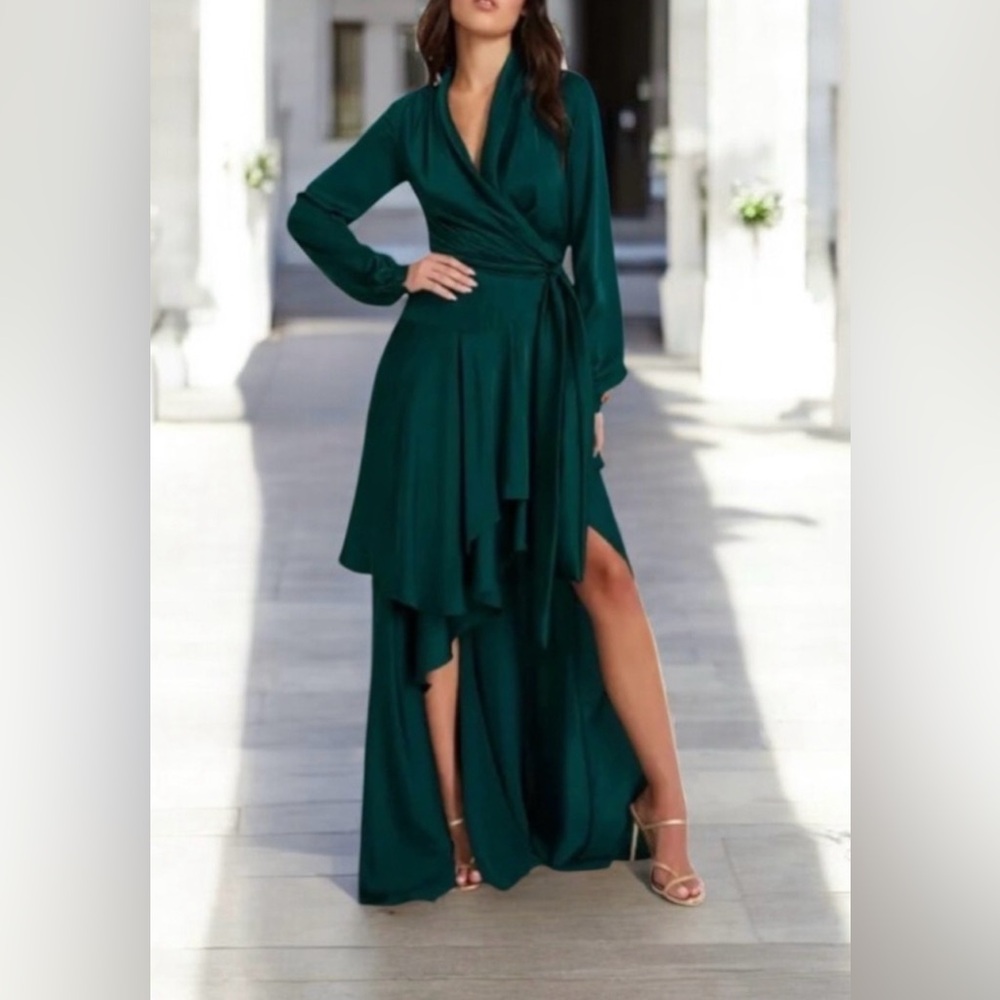 PatBO Exclusive Hi-Low Maxi Wrap Dress Size 10